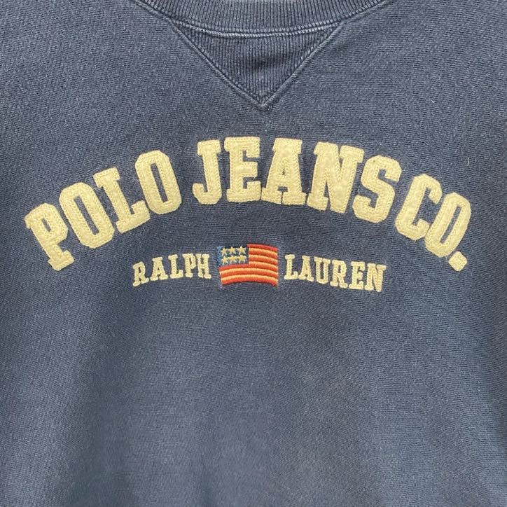 ～00s　POLO JEANS　RALPH LAUREN　ポロジーンズ　ラルフローレン　スウェット/トレーナー　ネイビー　Lサイズ