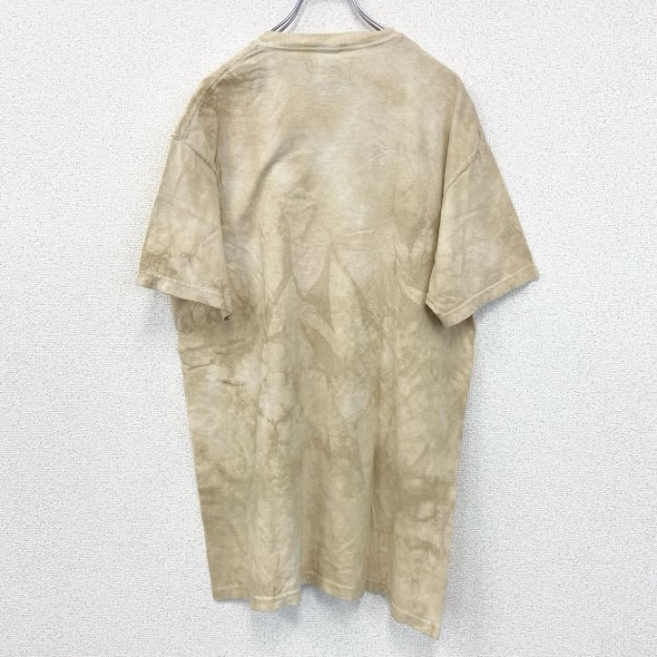 古着 used　THE MOUNTAIN　半袖ビッグプリントTシャツ　個性的デザイン　蜘蛛　タランチュラ　ベージュ　Lサイズ
