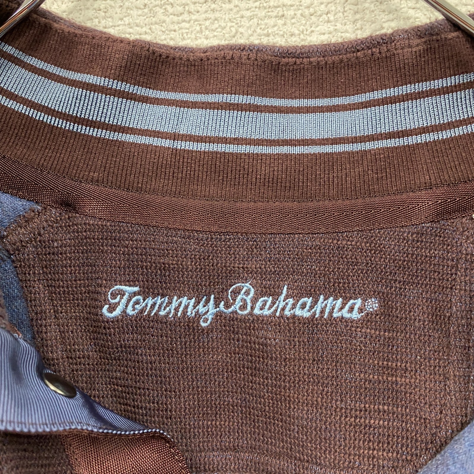 Tommy Bahama　トミーバハマ　ハーフボタンスウェット/トレーナー　スタンドカラー　ボルドー　Lサイズ