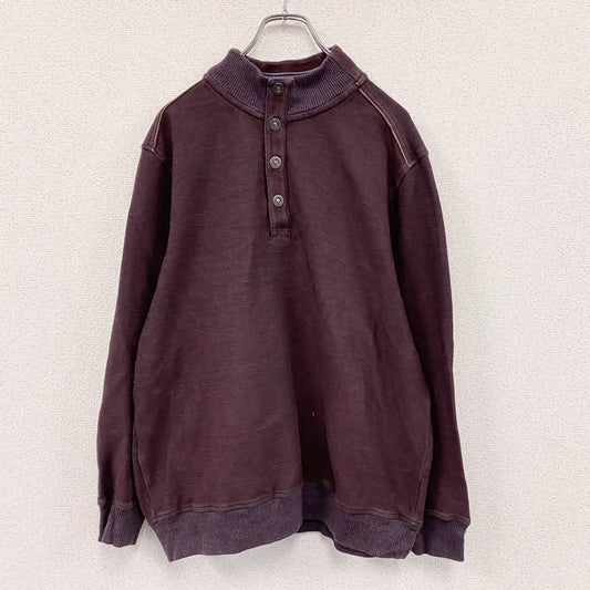 Tommy Bahama　トミーバハマ　ハーフボタンスウェット/トレーナー　スタンドカラー　ボルドー　Lサイズ
