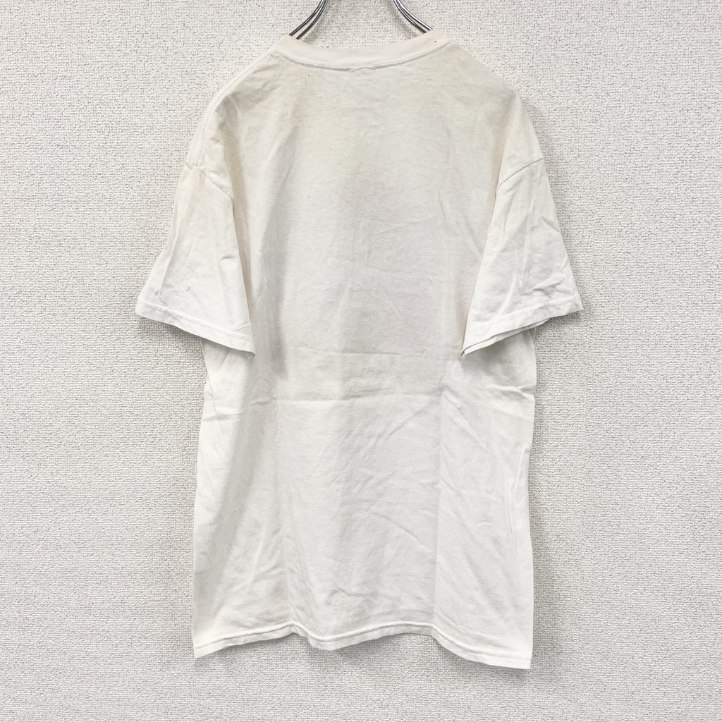 半袖プリントTシャツ　IN CASE OF EMERGENCY BREAK GLASS　避妊具　白　ホワイト