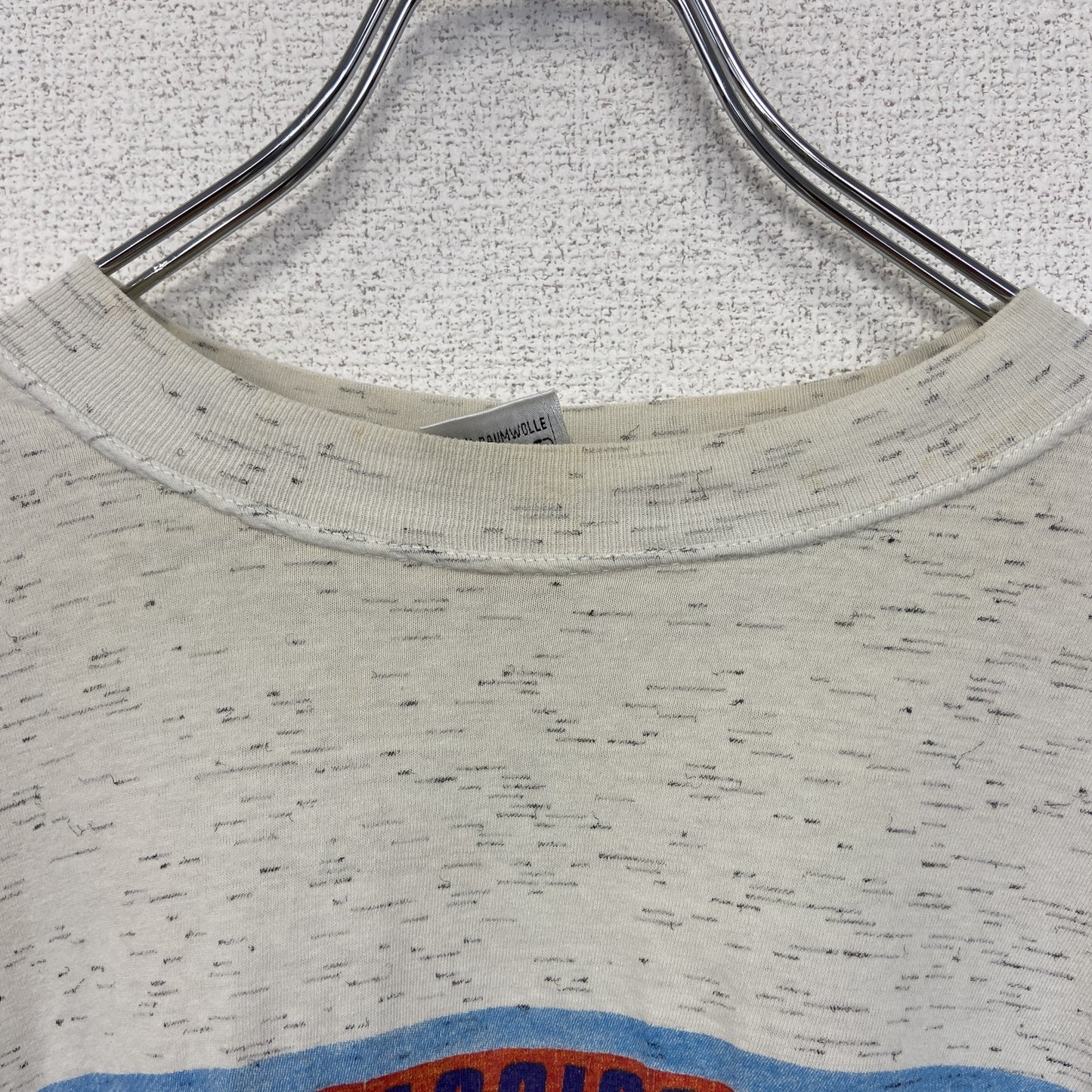 古着 used　CRAZY LIFE　半袖プリントTシャツ　クラシックカー　車　旧車　クルーネック　レトロデザイン　白　Lサイズ