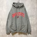 古着 used　CHAMPS　チャンプス　OHIO STATE　オハイオ大学　長袖カレッジ刺繍パーカー　グレー　Lサイズ