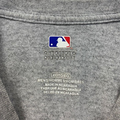 古着 used　MLB メジャーリーグ　半袖オフィシャルプリントTシャツ　コロラド・ロッキーズ　ベースボール　グレー　XLサイズ