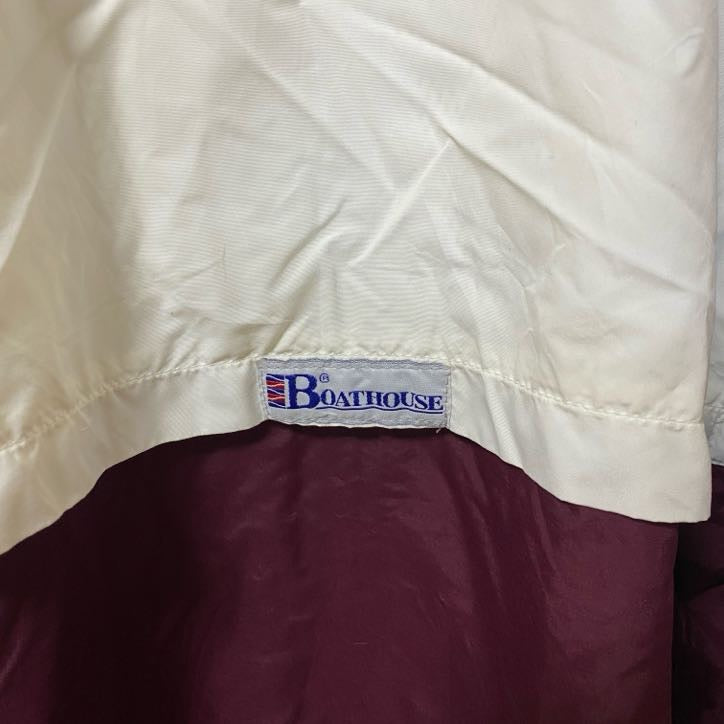 古着 used　BOATHOUSE ボートハウス　長袖ナイロンジャケット　ワンポイント刺繡　ツーカラー　XLサイズ