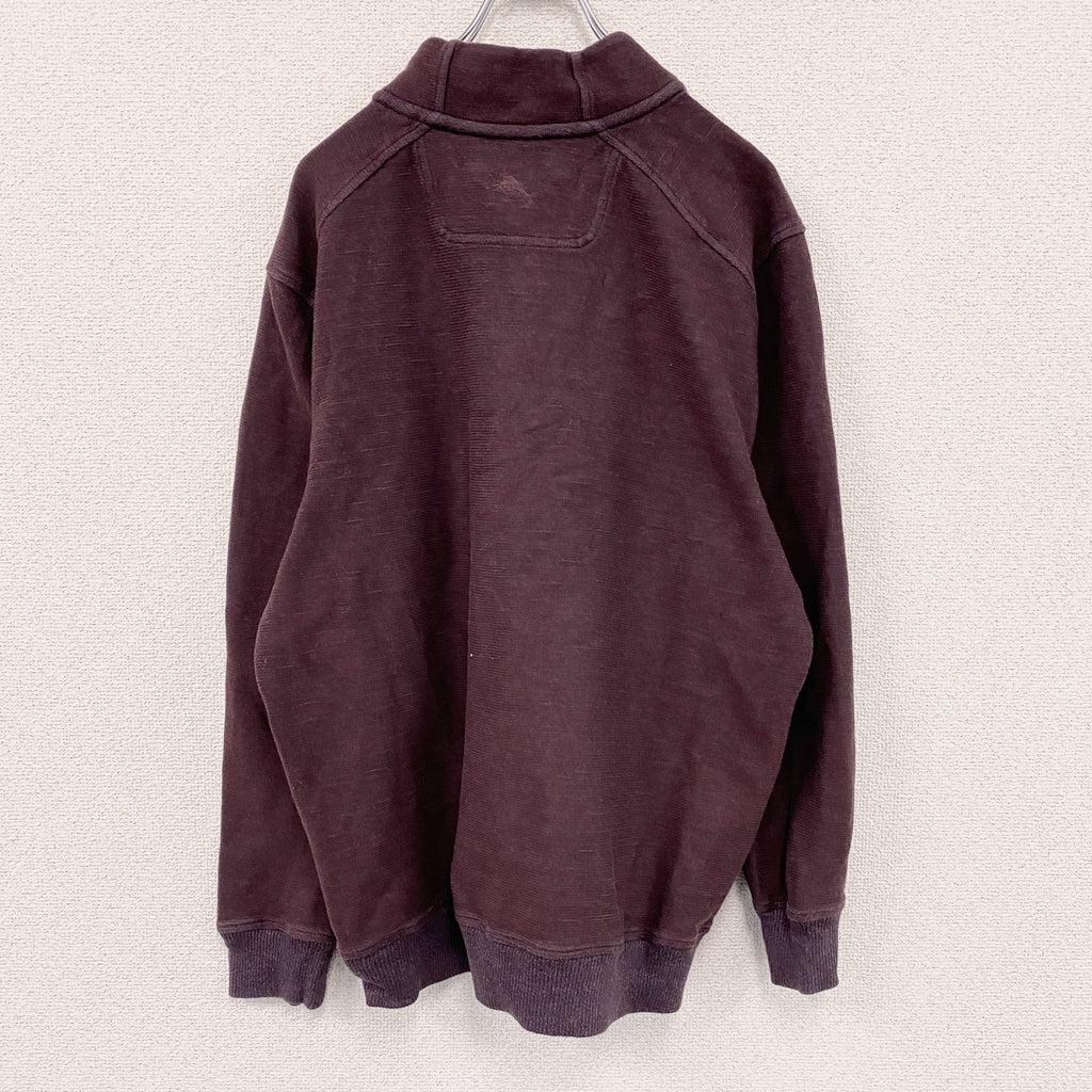 Tommy Bahama　トミーバハマ　ハーフボタンスウェット/トレーナー　スタンドカラー　ボルドー　Lサイズ