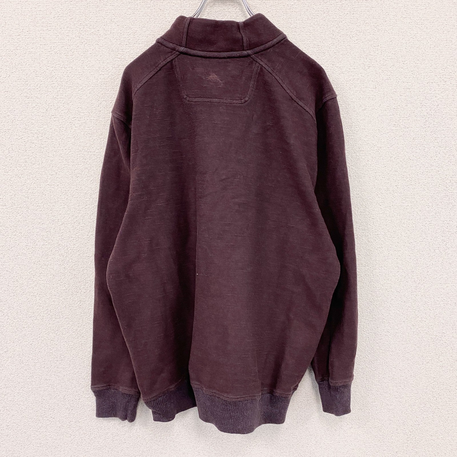 Tommy Bahama　トミーバハマ　ハーフボタンスウェット/トレーナー　スタンドカラー　ボルドー　Lサイズ