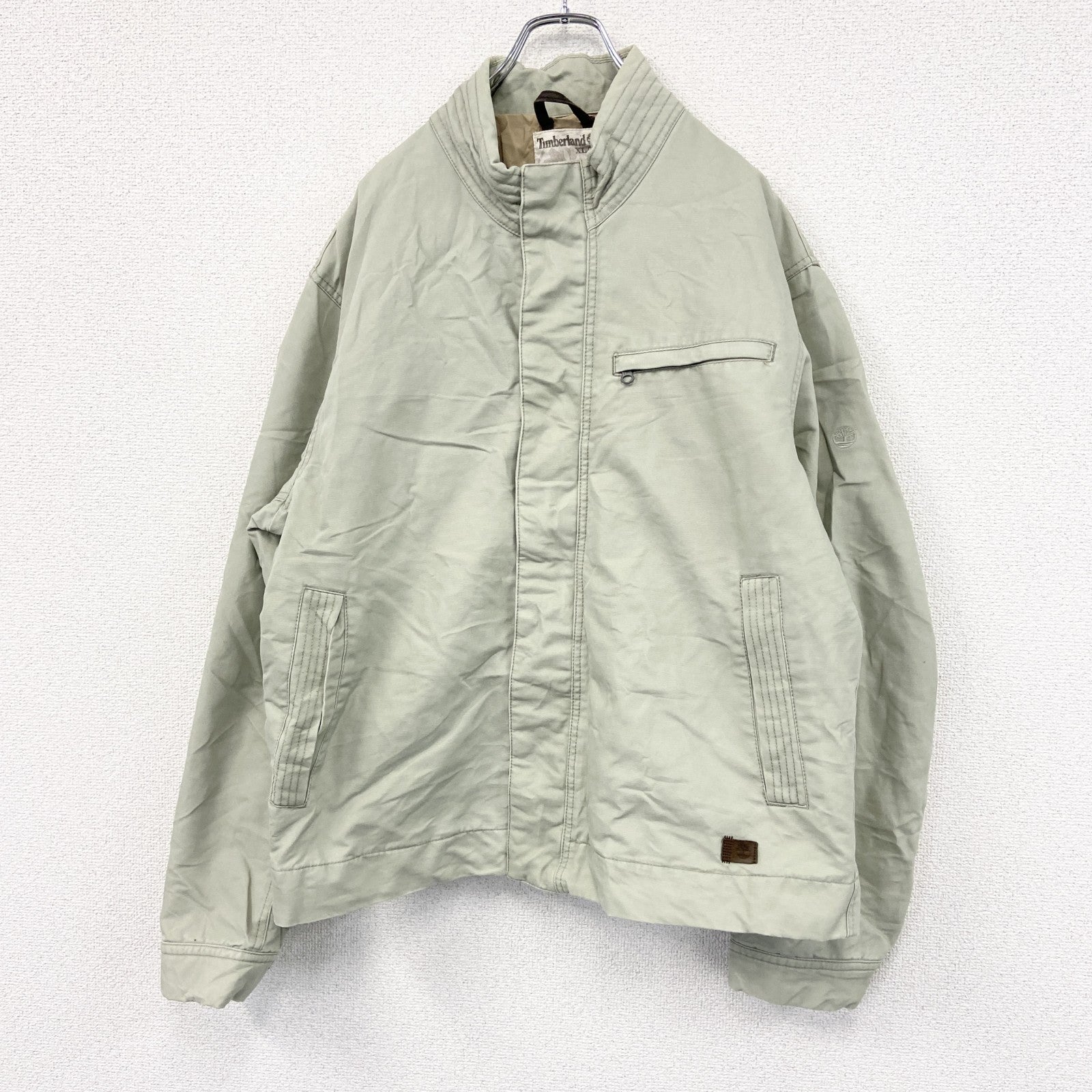 Timberland　ティンバーランド　MA-!/ブルゾン　比翼仕立て　ジップポケット　3つポケット　ベージュ　XLサイズ