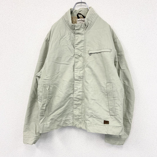 Timberland　ティンバーランド　MA-!/ブルゾン　比翼仕立て　ジップポケット　3つポケット　ベージュ　XLサイズ