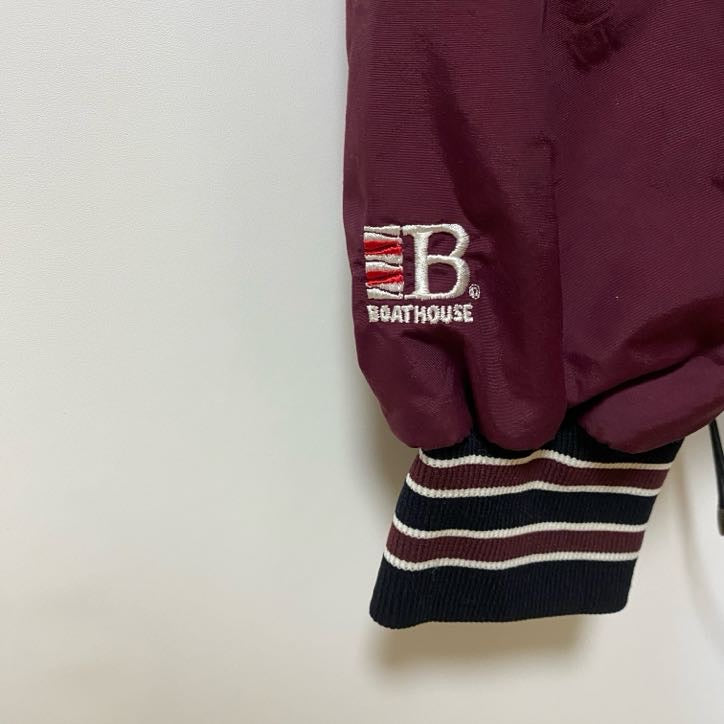 古着 used　BOATHOUSE ボートハウス　長袖ナイロンジャケット　ワンポイント刺繡　ツーカラー　XLサイズ