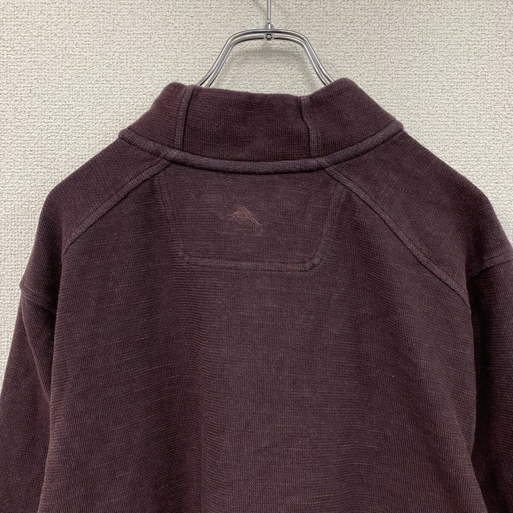 Tommy Bahama　トミーバハマ　ハーフボタンスウェット/トレーナー　スタンドカラー　ボルドー　Lサイズ