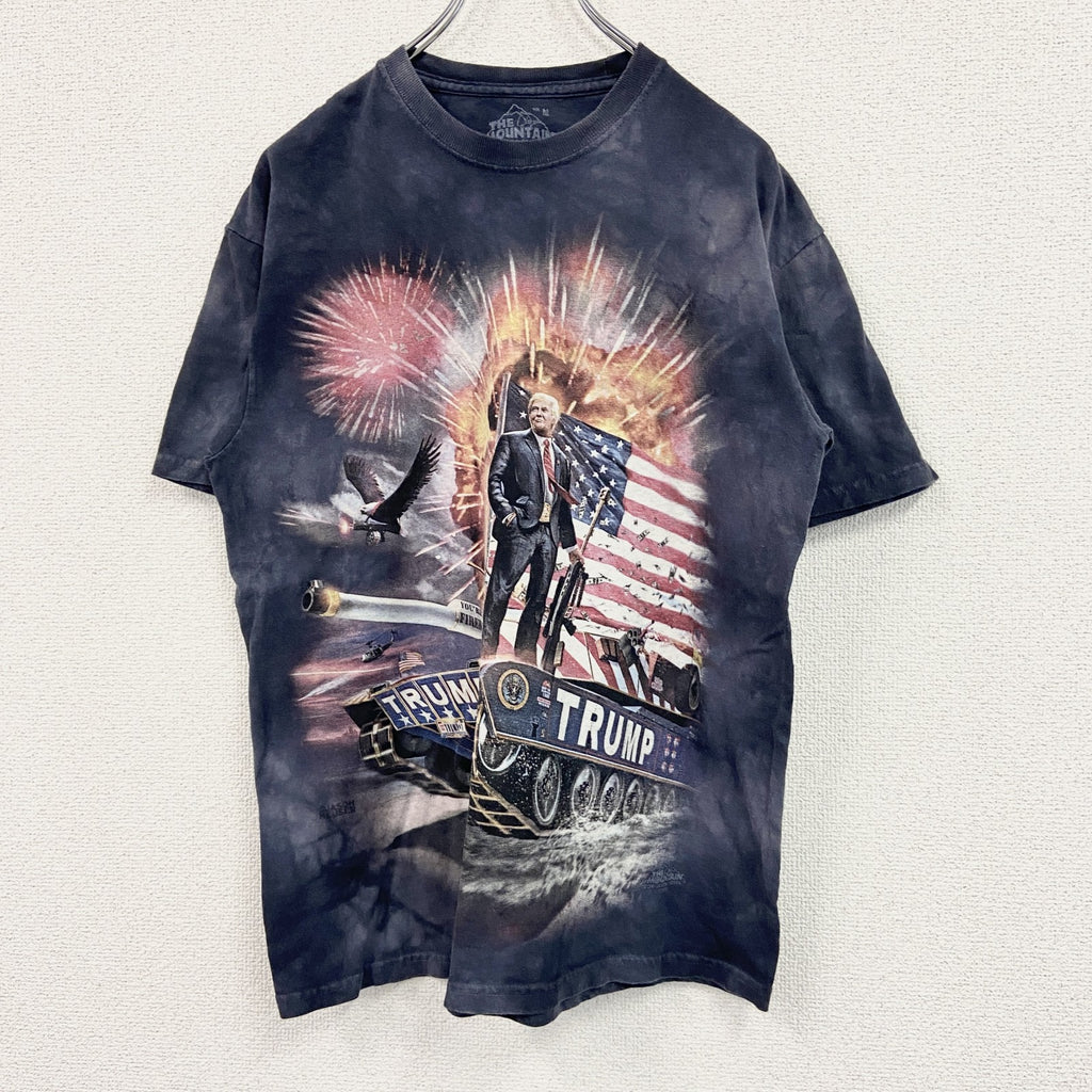 THE MOUNTAIN　ザマウンテン　半袖プリントTシャツ　ドナルド トランプ　タイダイ　黒　Mサイズ