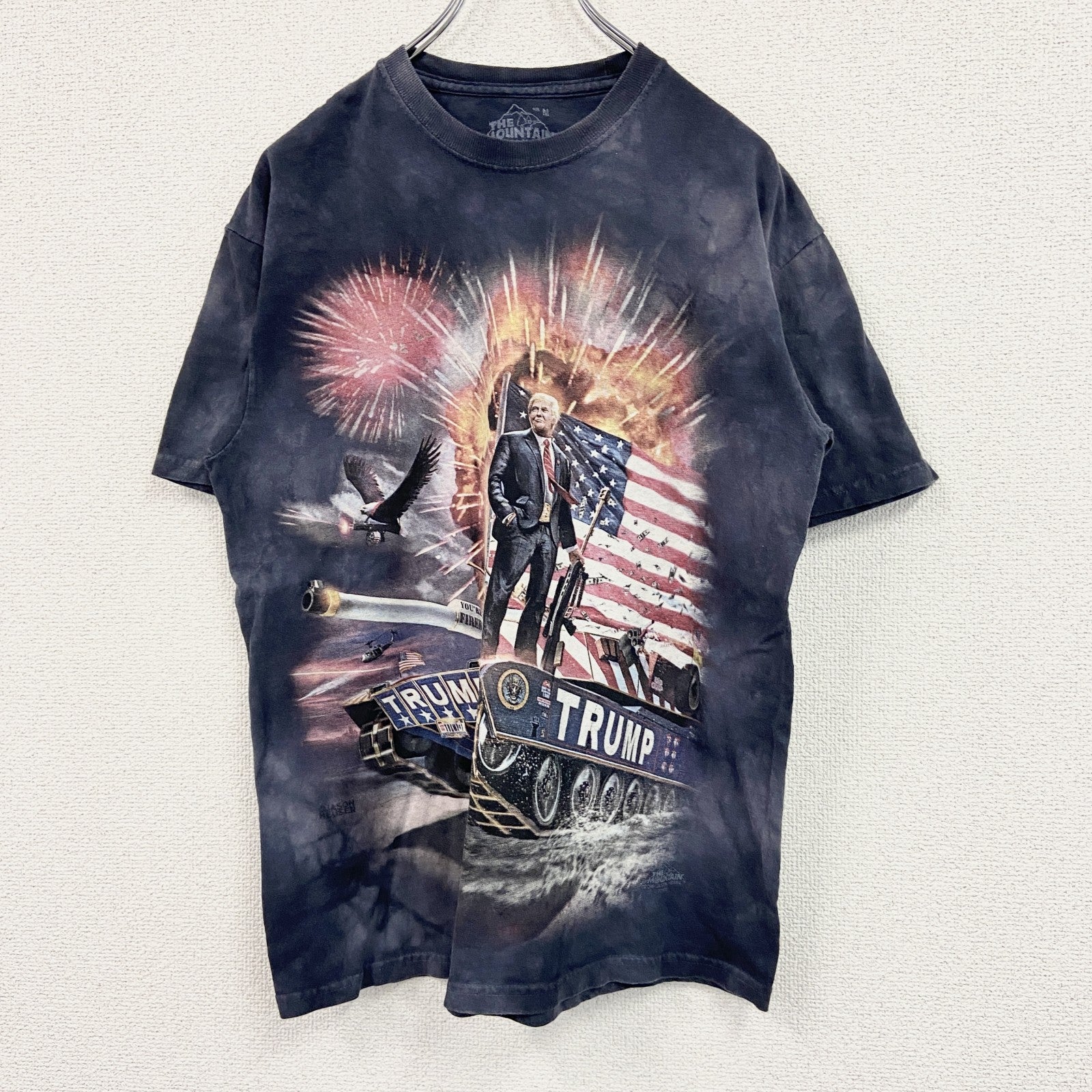 THE MOUNTAIN　ザマウンテン　半袖プリントTシャツ　ドナルド トランプ　タイダイ　黒　Mサイズ