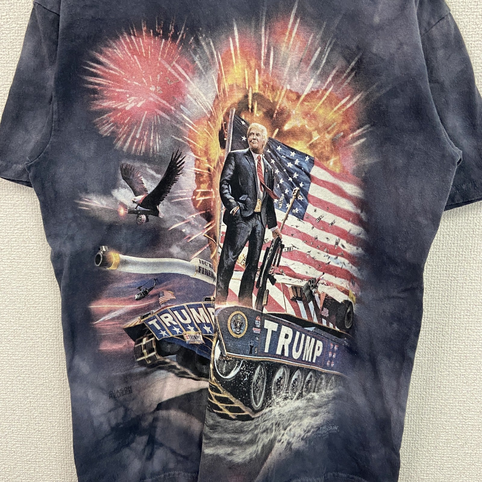 THE MOUNTAIN　ザマウンテン　半袖プリントTシャツ　ドナルド トランプ　タイダイ　黒　Mサイズ