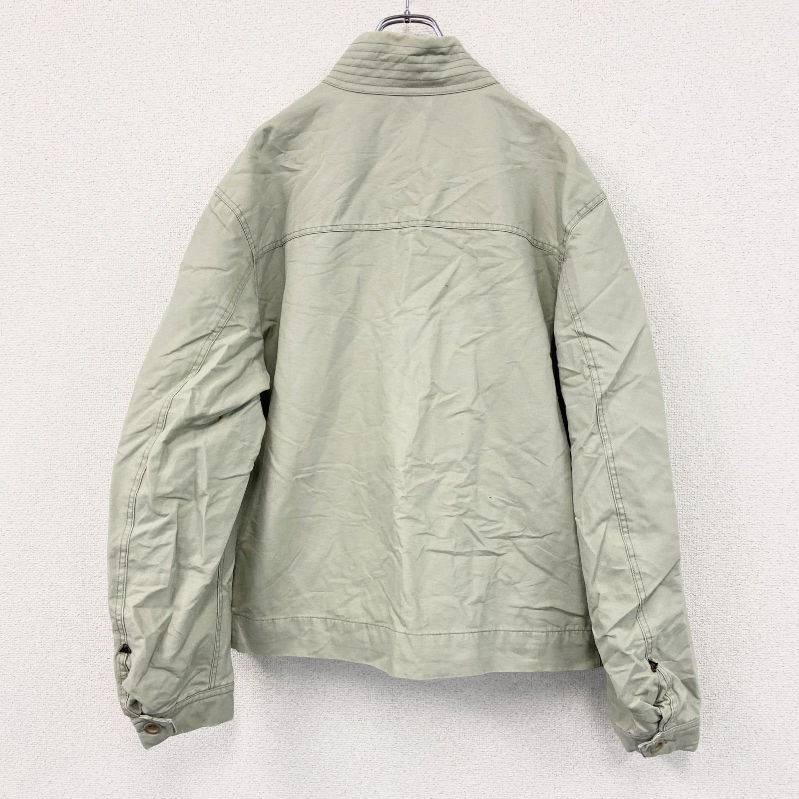 Timberland　ティンバーランド　MA-!/ブルゾン　比翼仕立て　ジップポケット　3つポケット　ベージュ　XLサイズ