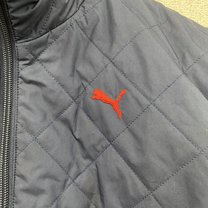 PUMA　プーマ　キルティングジャケット　中綿入り　リバーシブル 　チェック柄 　紺　ネイビー　Lサイズ