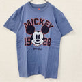 古着 used　Hanes　ヘインズ　半袖プリントTシャツ　ミッキーマウス　ディズニーランド　レトロ　ブルー　青　Sサイズ