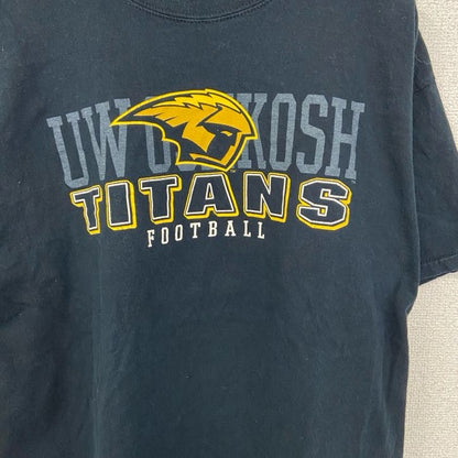 古着 used　camp david　半袖カレッジプリントTシャツ　ウィスコンシン大学　UW　クルーネック　アメフト　黒　Lサイズ