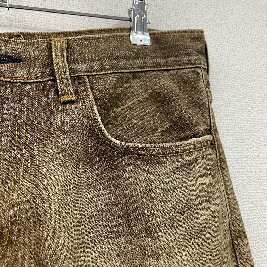 EDWIN　エドウィン　デニムパンツジーンズ　ジップフライ　インディゴ　茶色　ブラウン　W32サイズ