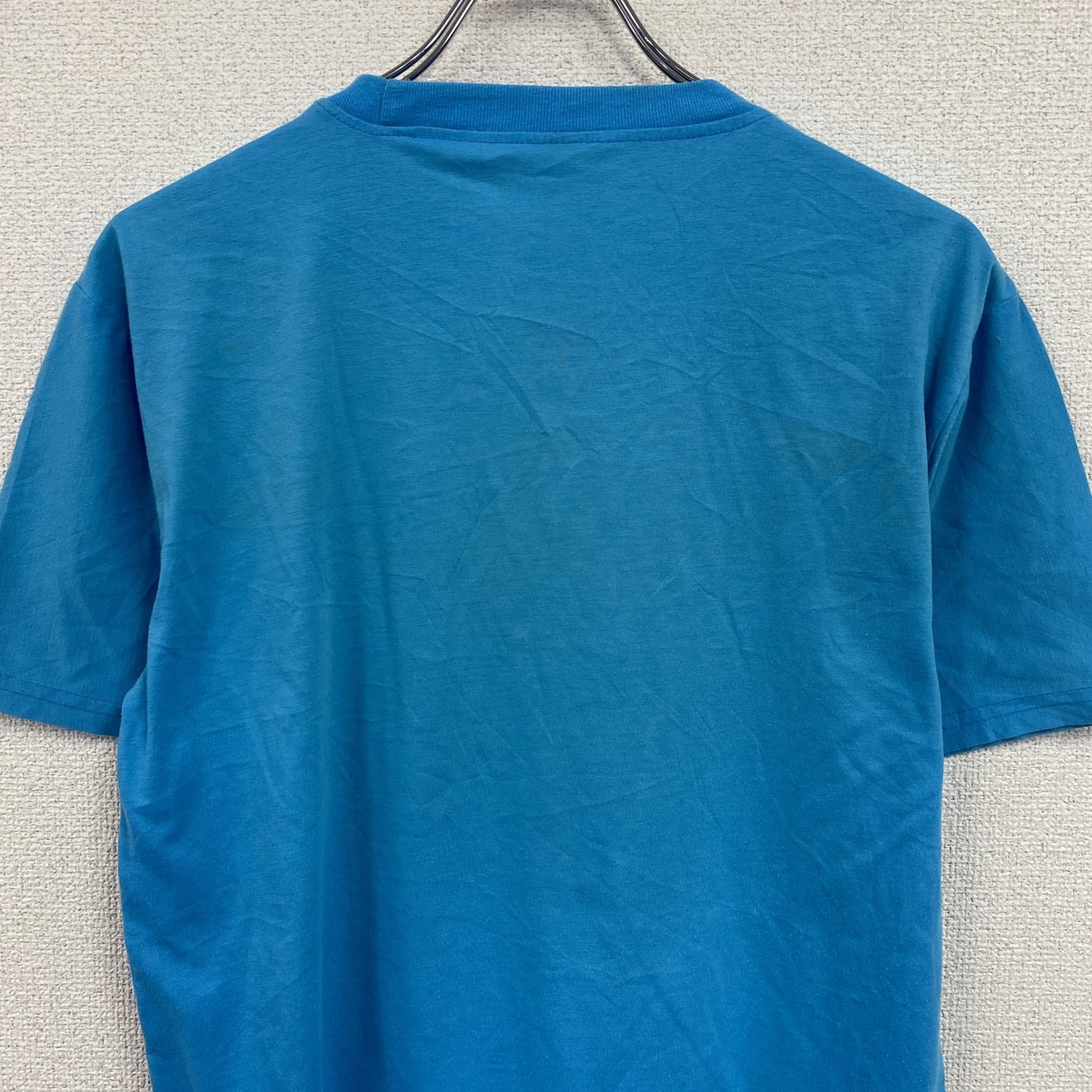半袖プリントTシャツ　スカル　骸骨　青　ブルー　