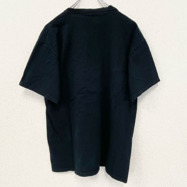 古着 used　camp david　半袖カレッジプリントTシャツ　ウィスコンシン大学　UW　クルーネック　アメフト　黒　Lサイズ