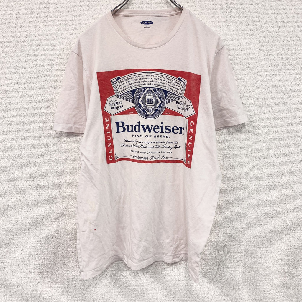 OLD NAVY　Budweiser 　バドワイザー　半袖プリントTシャツ　企業Ｔ　アドバタイジング　ピンク　Mサイズ