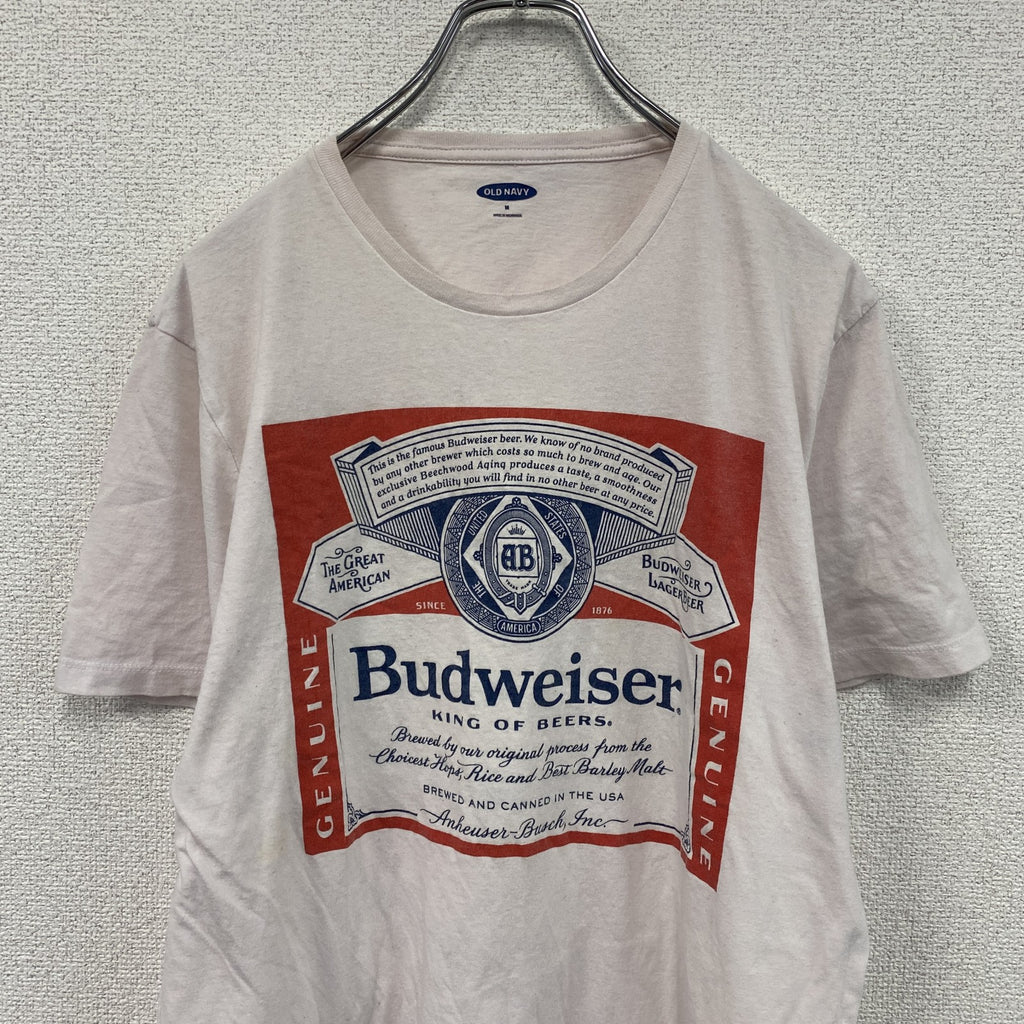 OLD NAVY　Budweiser 　バドワイザー　半袖プリントTシャツ　企業Ｔ　アドバタイジング　ピンク　Mサイズ