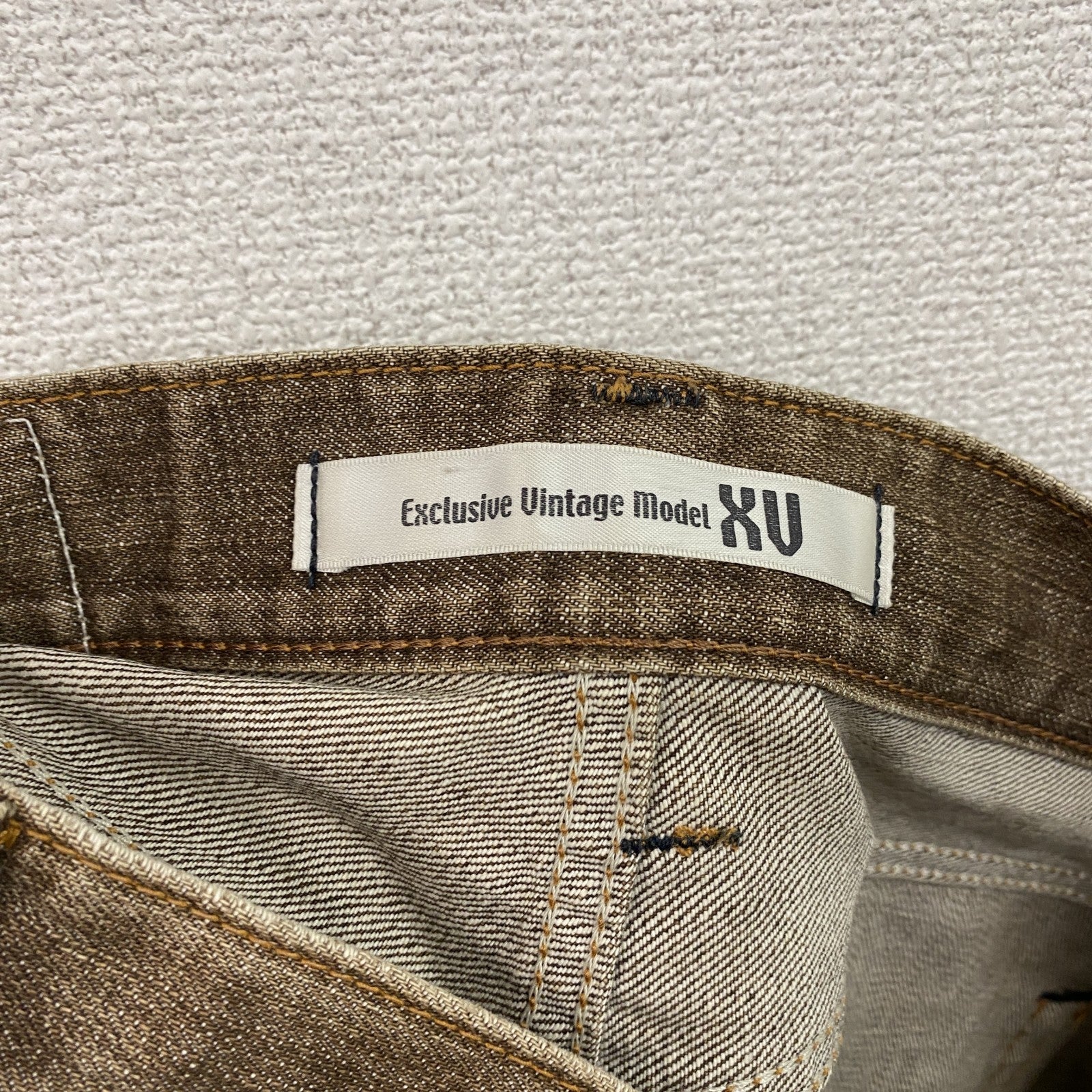 EDWIN　エドウィン　デニムパンツジーンズ　ジップフライ　インディゴ　茶色　ブラウン　W32サイズ