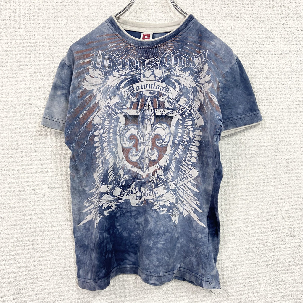 here there　半袖プリントTシャツ　青　ブルー　158/164