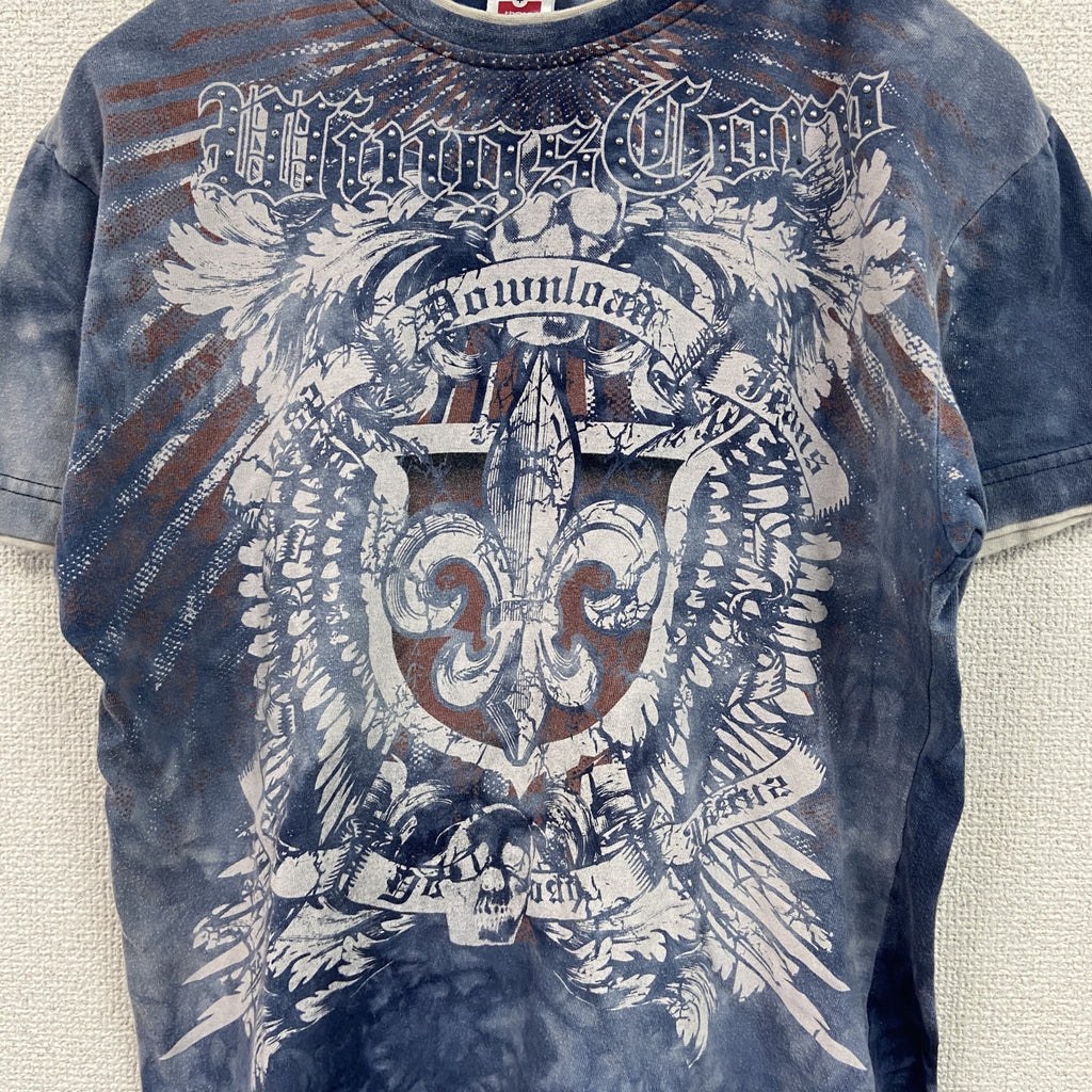 here there　半袖プリントTシャツ　青　ブルー　158/164