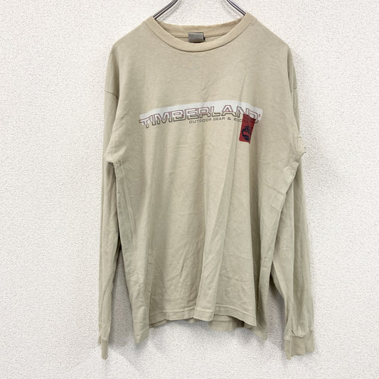 Timberland　ティンバーランド　長袖プリントTシャツ/ロンT　ベージュ　XSサイズ