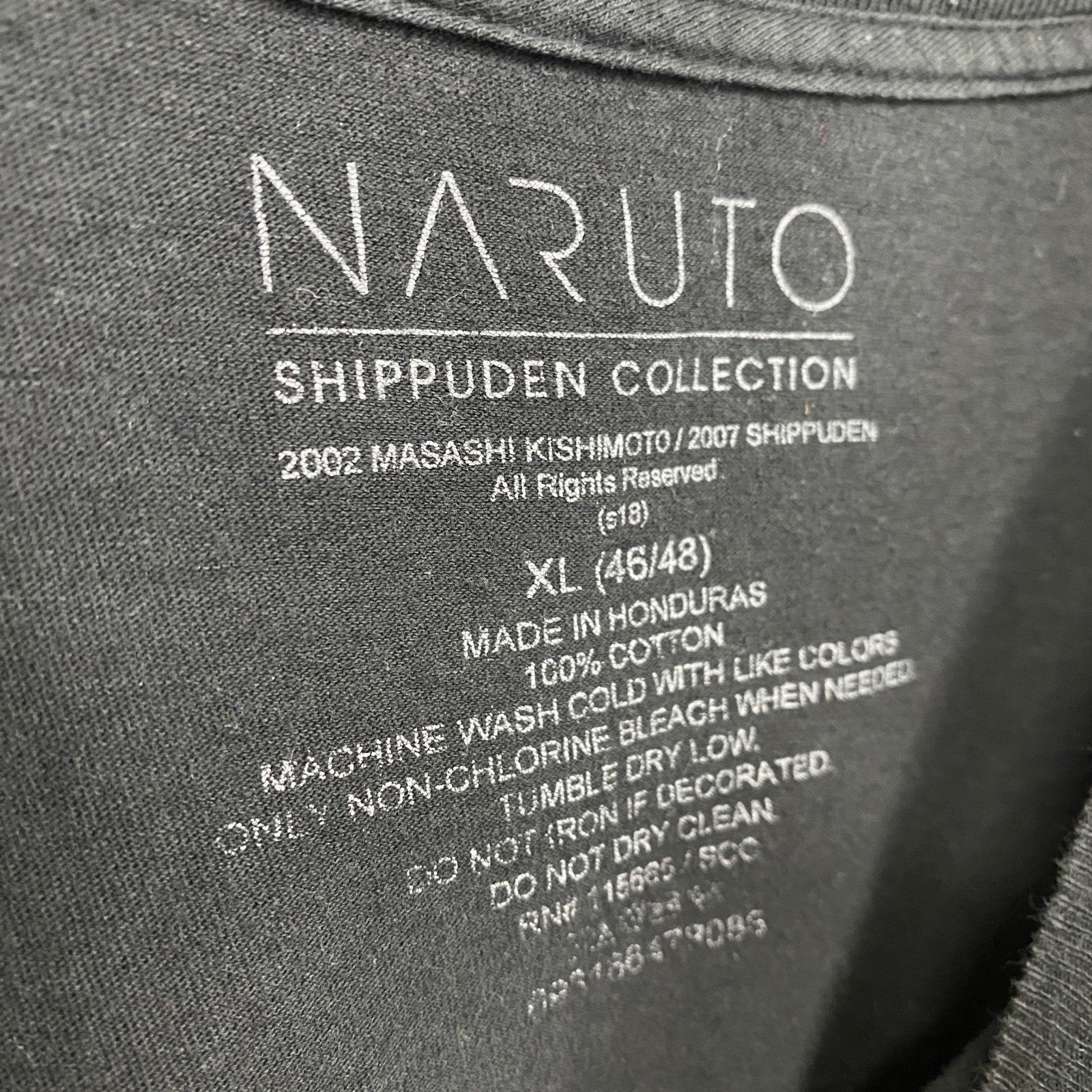 NARUTO　ナルト　はたけカカシ　半袖プリントTシャツ　アニメT　黒　ブラック　XLサイズ