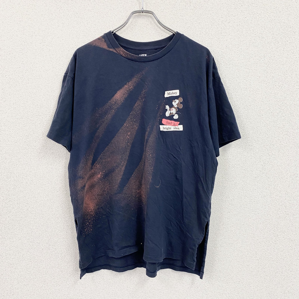 UNIQLO　ユニクロ　Mickey Mouse　ミッキーマウス　Disney　半袖キャラクターTシャツ　紺　ネイビー　Mサイズ