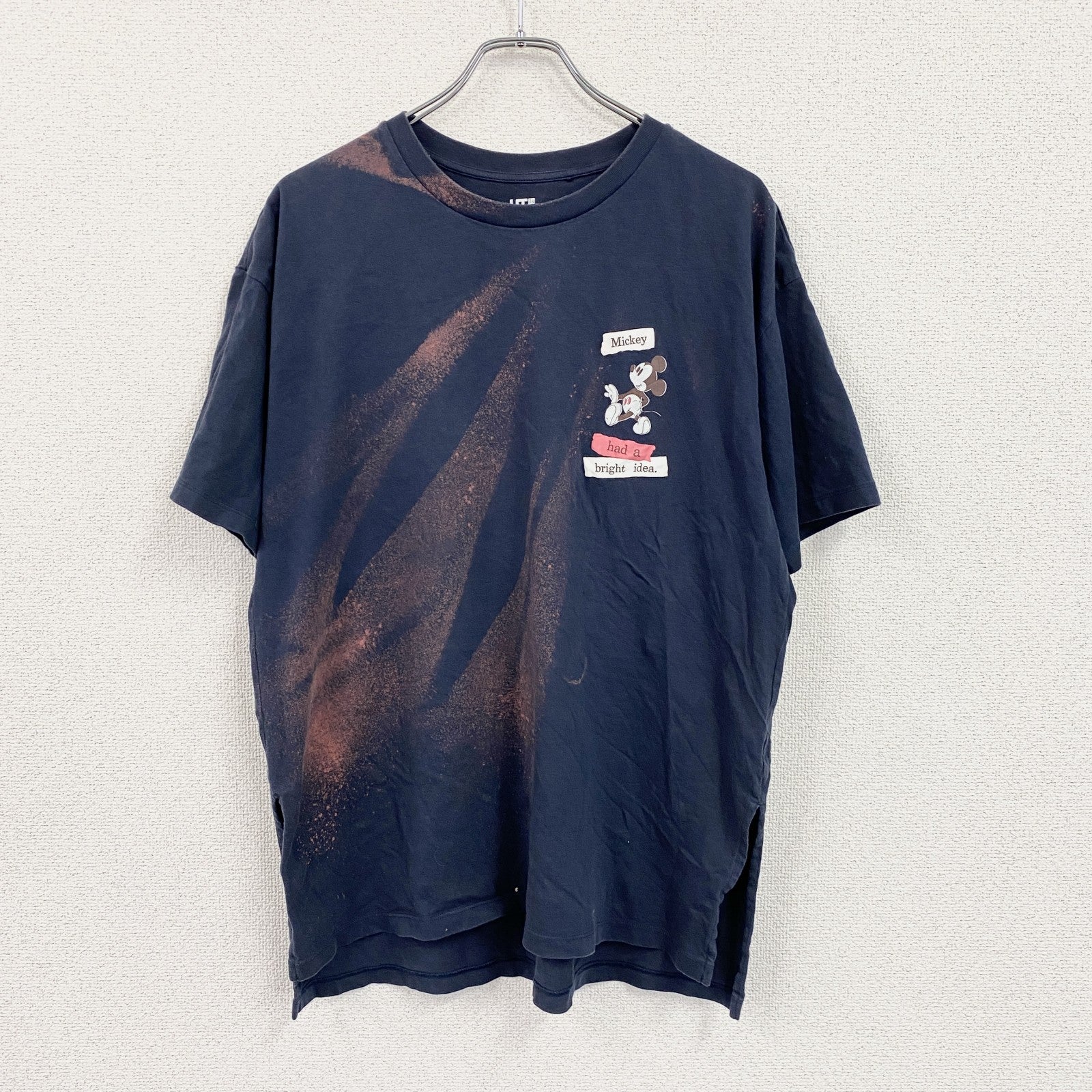 UNIQLO　ユニクロ　Mickey Mouse　ミッキーマウス　Disney　半袖キャラクターTシャツ　紺　ネイビー　Mサイズ