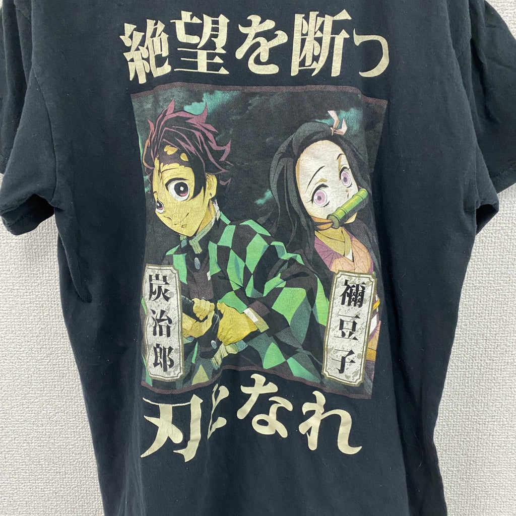 DEMON SLAYER　鬼滅の刃　半袖プリントTシャツ　アニメT　黒　ブラック　Mサイズ