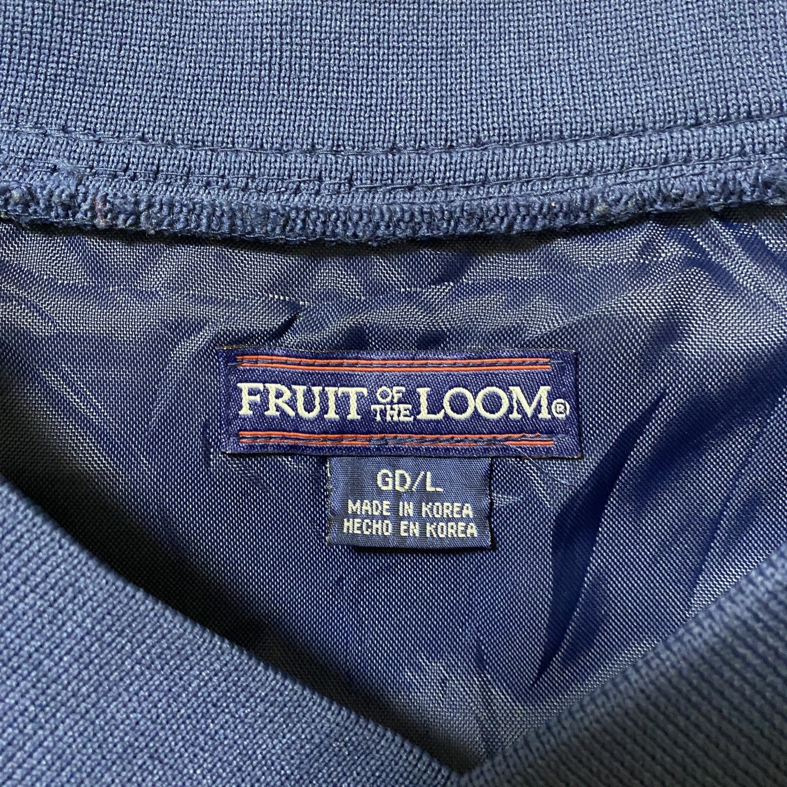 古着 used　FRUIT OF THE LOOM　長袖ナイロンプリントプルオーバー　Vネック　VIRGINIA　Lサイズ