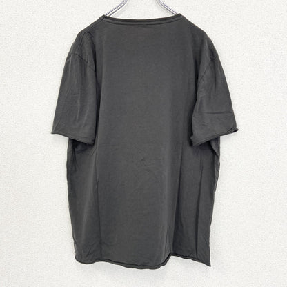 古着 used　ノーブランド　半袖プリントTシャツ　クルーネック　太陽　メキシコ　レトロデザイン　灰色　グレー　XLサイズ