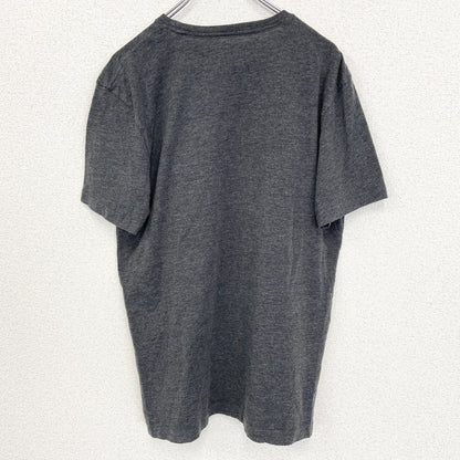 古着 used　DESIGNED BY F&F　半袖プリントTシャツ　クルーネック　トナカイ　クリスマス　グレー　レトロ　Mサイズ