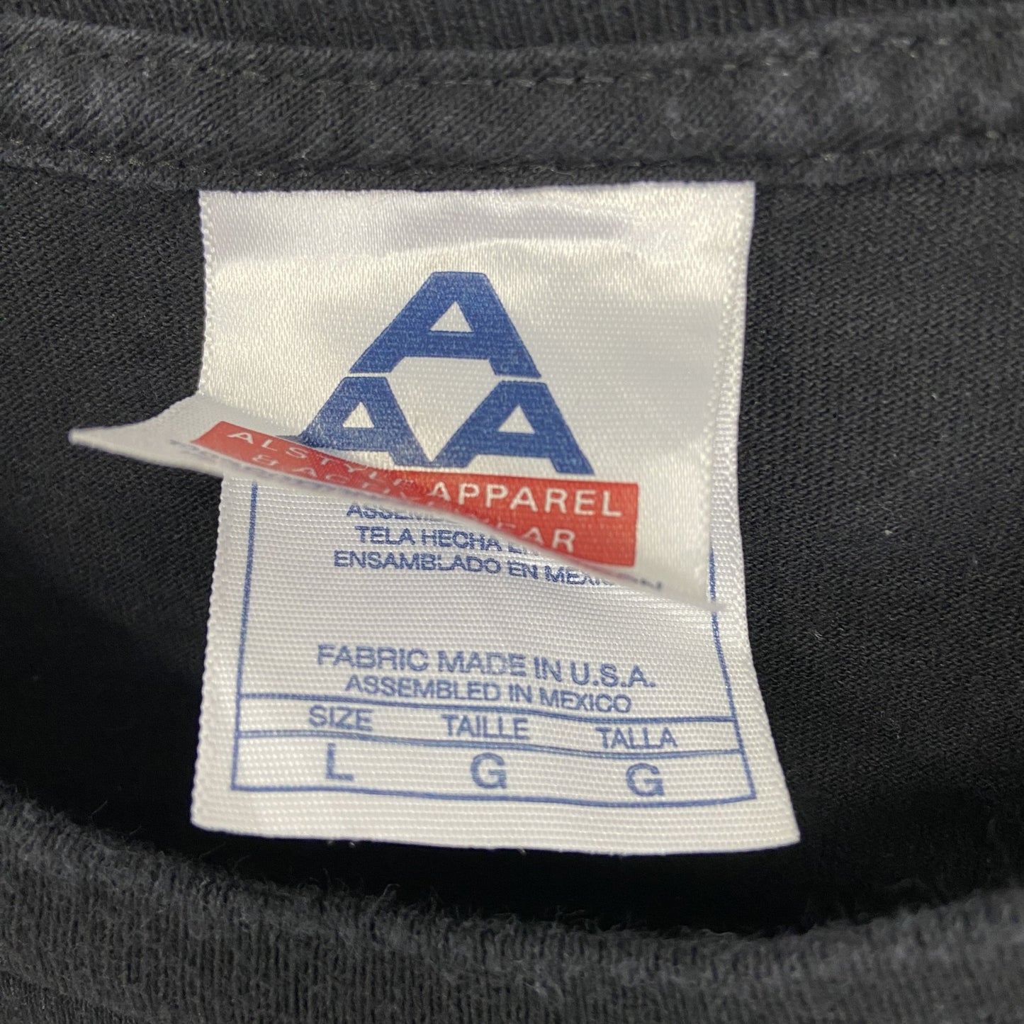 古着 used　ALSTYLE　半袖デザインプリントTシャツ　ハイビスカス　ハワイアン　00s　Y2K　黒　ブラック　Lサイズ
