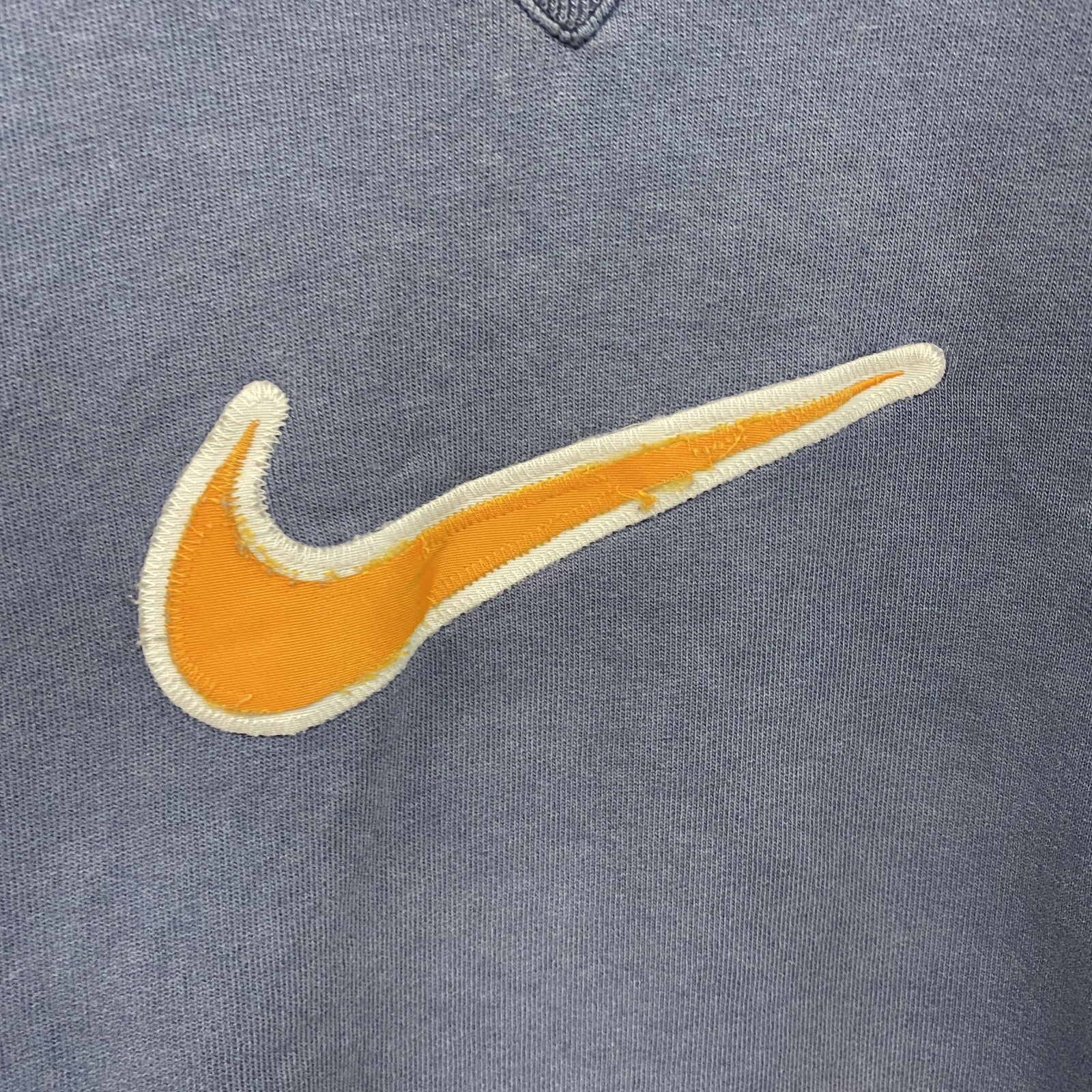 90s　NIKE　ナイキ　スウェット/トレーナー　ヴィンテージ　前V　ワッペン　紺　ネイビー　L(14-16)サイズ