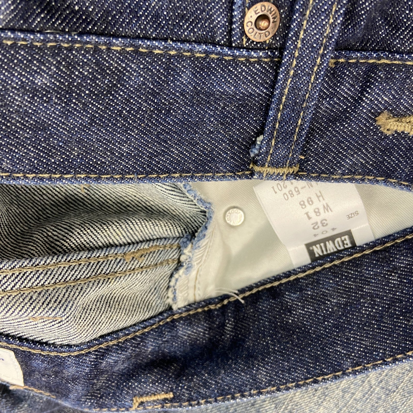 EDWIN　エドウィン　404　デニムパンツ/ジーンズ　ジップフライ　インディゴ　W32サイズ