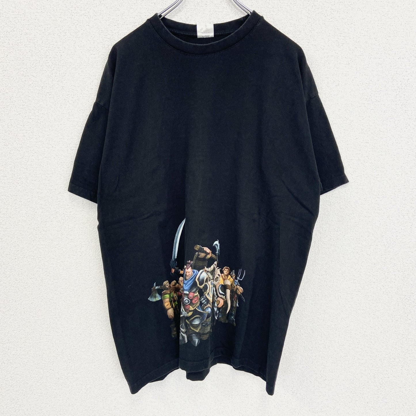 B&C　半袖ゲームプリントTシャツ　キャラクターT　DIE SIEDLER　クルーネック　黒　ブラック　XLサイズ