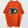古着　used　Reebok　リーボック　半袖プリントTシャツ　NHL　フィラデルフィア・フライヤーズ　オレンジ　XLサイズ