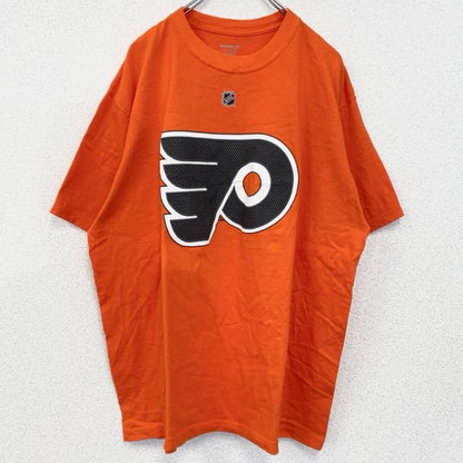 古着　used　Reebok　リーボック　半袖プリントTシャツ　NHL　フィラデルフィア・フライヤーズ　オレンジ　XLサイズ