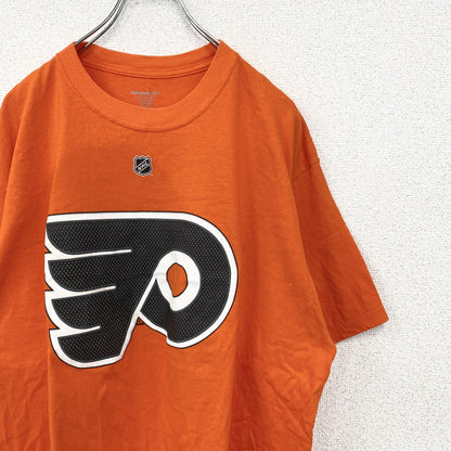 古着　used　Reebok　リーボック　半袖プリントTシャツ　NHL　フィラデルフィア・フライヤーズ　オレンジ　XLサイズ