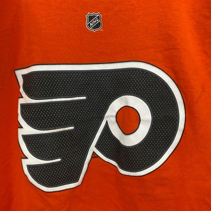 古着　used　Reebok　リーボック　半袖プリントTシャツ　NHL　フィラデルフィア・フライヤーズ　オレンジ　XLサイズ