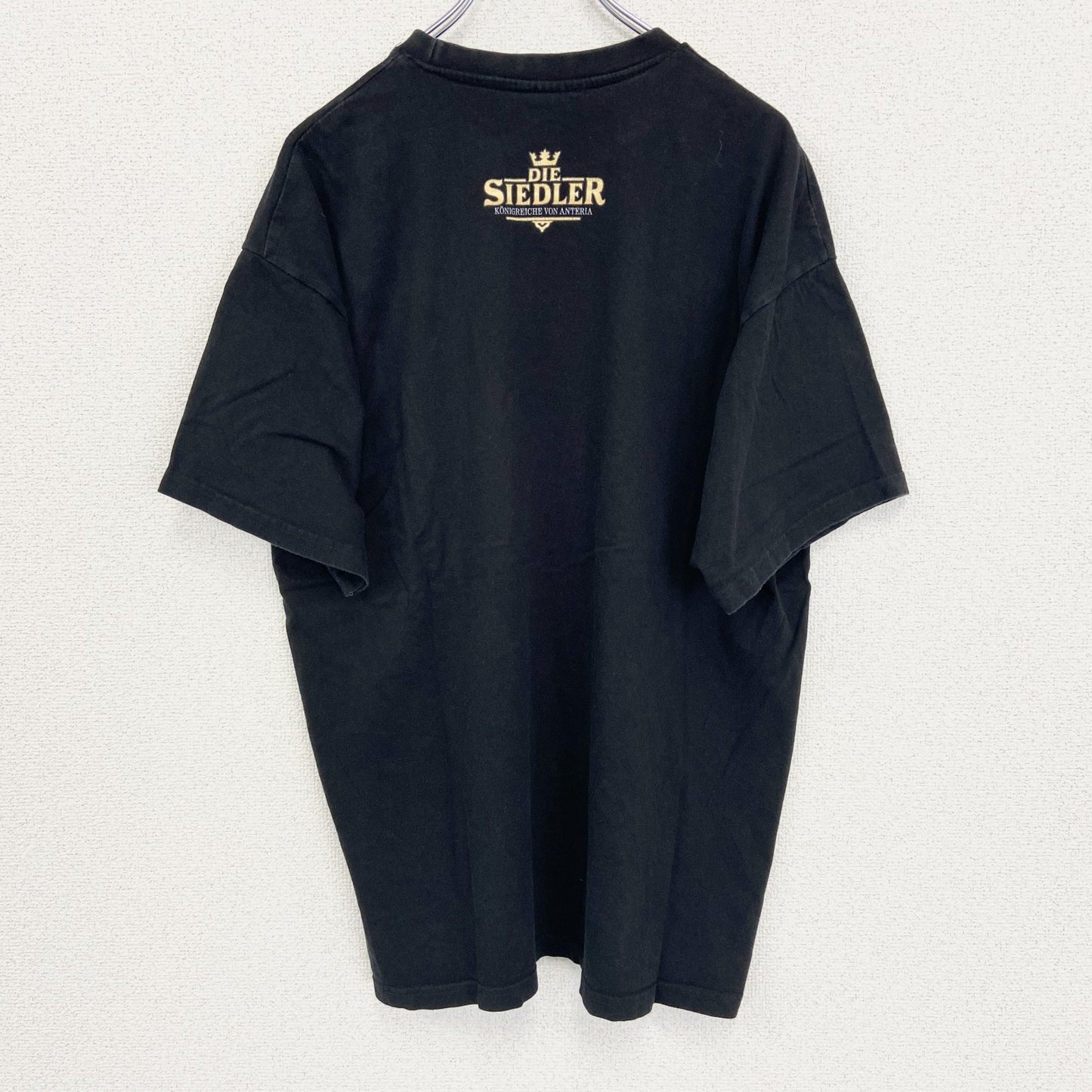 B&C　半袖ゲームプリントTシャツ　キャラクターT　DIE SIEDLER　クルーネック　黒　ブラック　XLサイズ