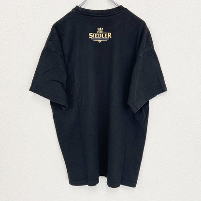 B&C　半袖ゲームプリントTシャツ　キャラクターT　DIE SIEDLER　クルーネック　黒　ブラック　XLサイズ