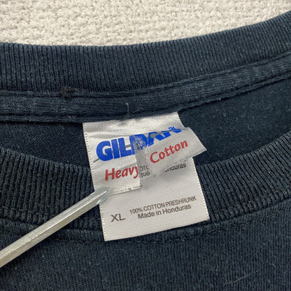 GILDAN　ギルダン　半袖プリントTシャツ　ハート　ゼブラ柄　黒　ブラック　XLサイズ