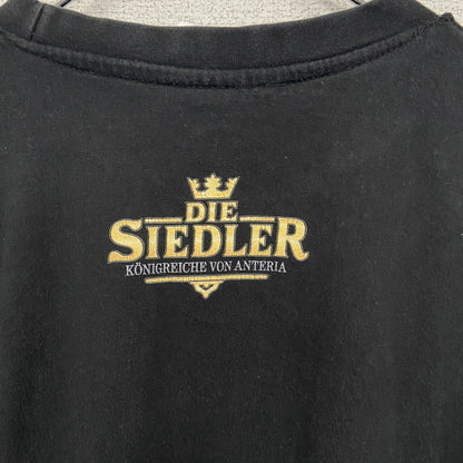 B&C　半袖ゲームプリントTシャツ　キャラクターT　DIE SIEDLER　クルーネック　黒　ブラック　XLサイズ